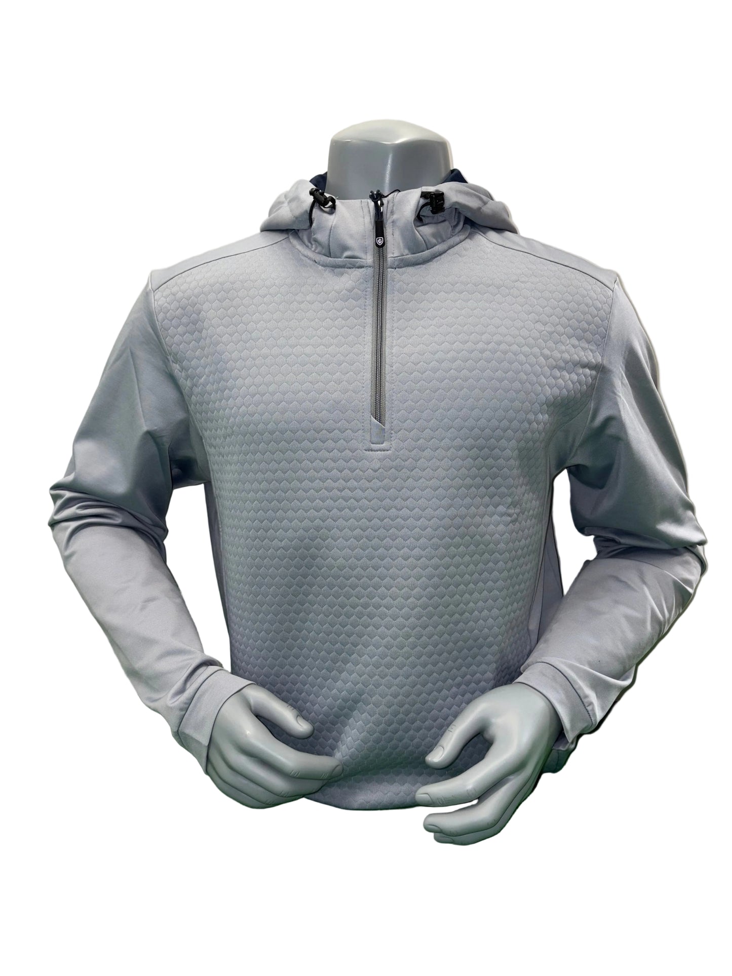 Island Green Technical Jacquard Hoody - Pale Grey