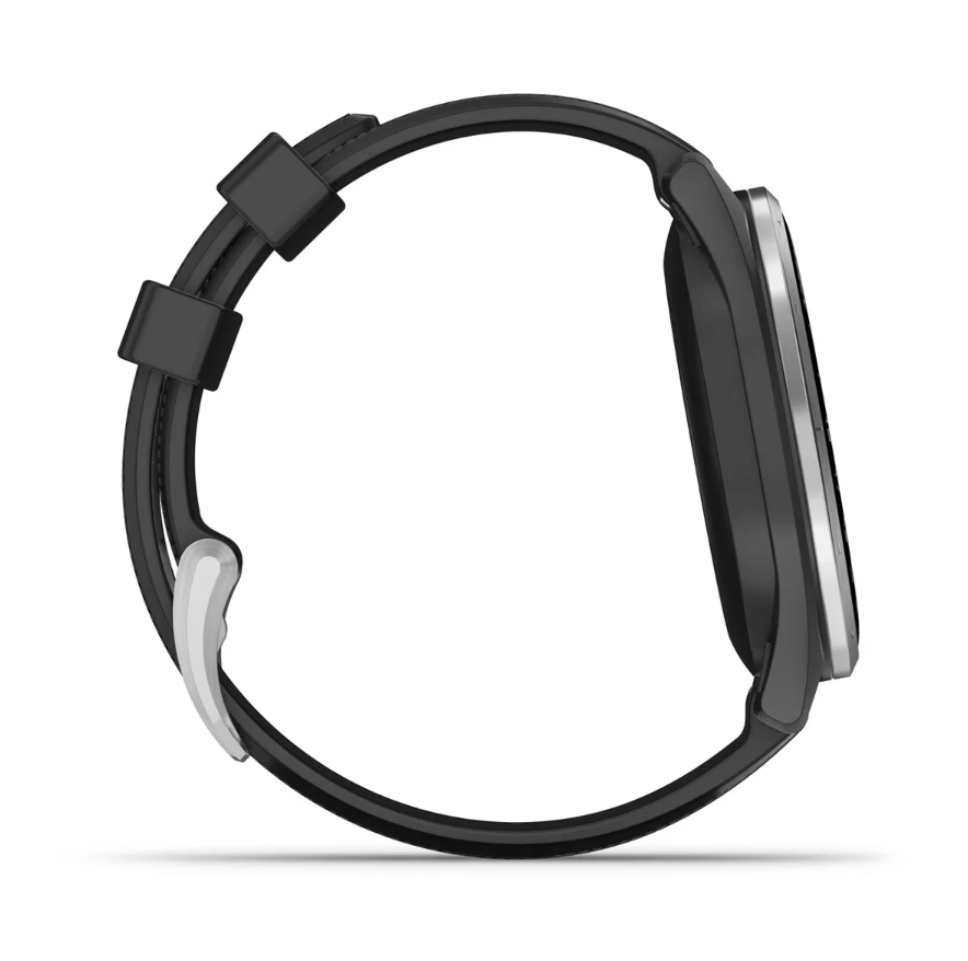 Garmin Approach S44 Golf Watch - Silver Aluminium Bezel with Black Silicone Band