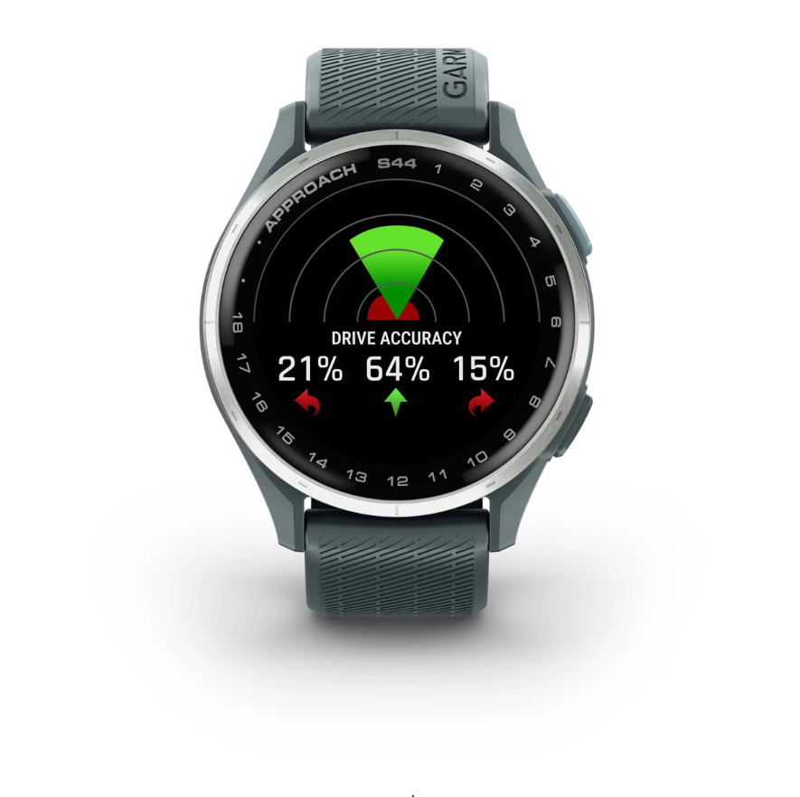 Garmin Approach S44 Golf Watch - Silver Aluminium Bezel with Twilight Silicone Band