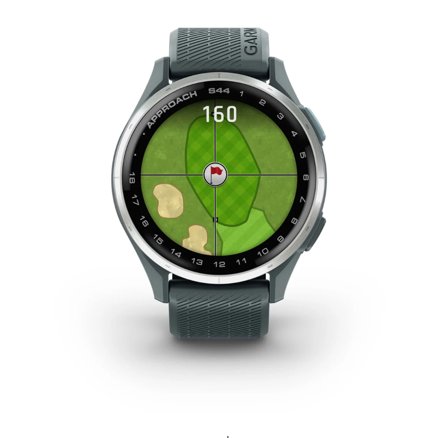 Garmin Approach S44 Golf Watch - Silver Aluminium Bezel with Twilight Silicone Band
