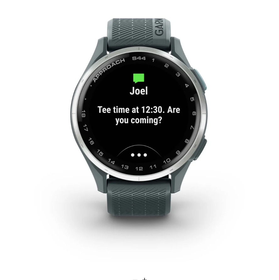 Garmin Approach S44 Golf Watch - Silver Aluminium Bezel with Twilight Silicone Band