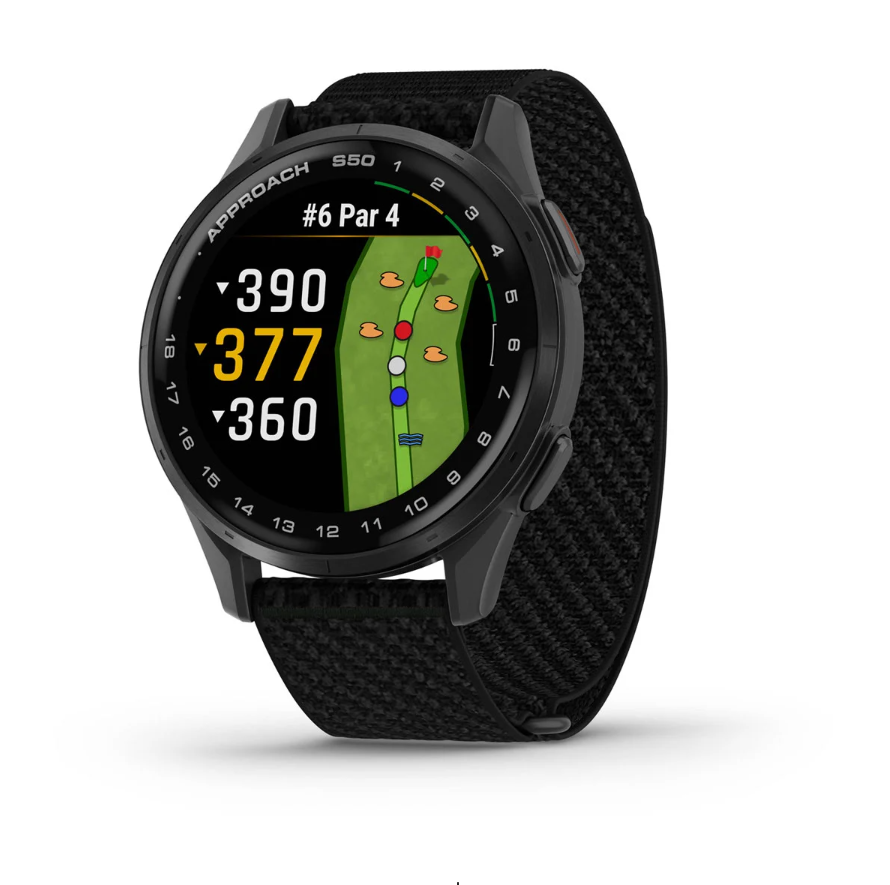 Garmin Approach S50 Golf Watch - Slate Aluminium Bezel with Black ComfortFit Nylon Band