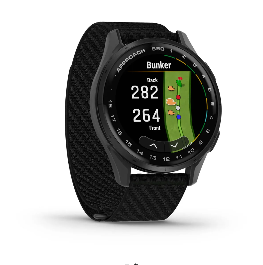Garmin Approach S50 Golf Watch - Slate Aluminium Bezel with Black ComfortFit Nylon Band