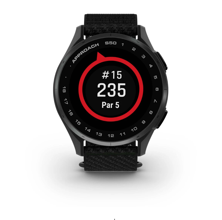 Garmin Approach S50 Golf Watch - Slate Aluminium Bezel with Black ComfortFit Nylon Band