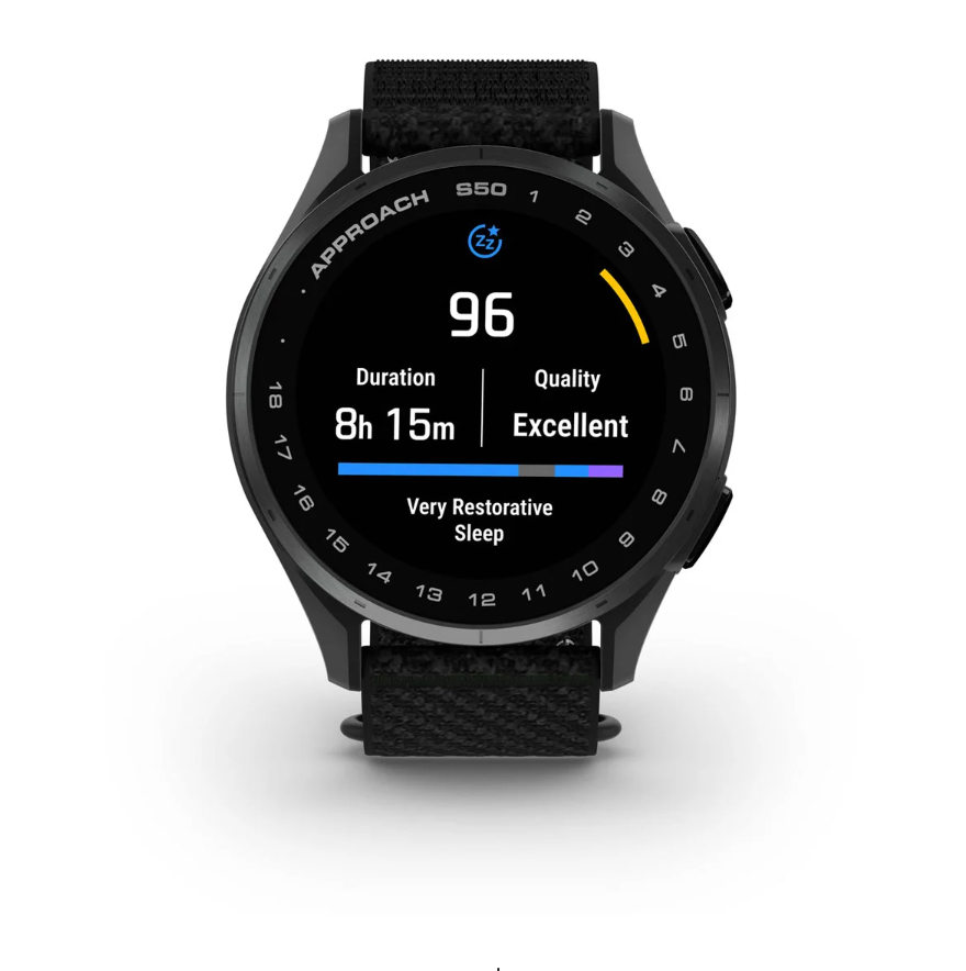 Garmin Approach S50 Golf Watch - Slate Aluminium Bezel with Black ComfortFit Nylon Band