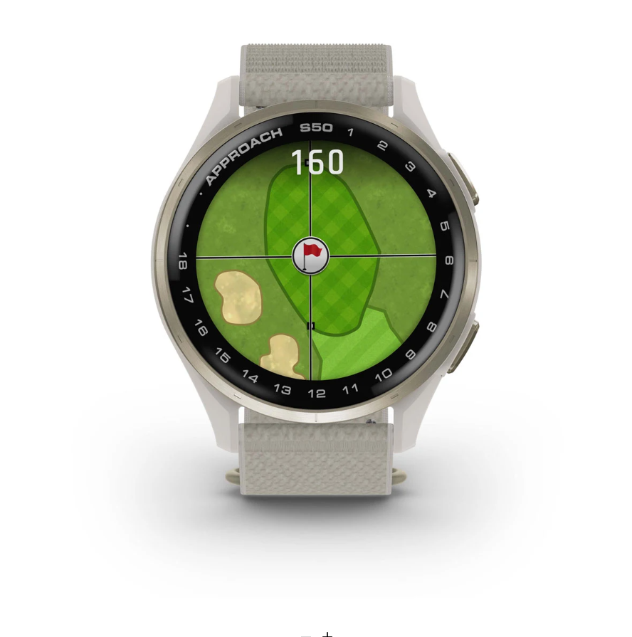 Garmin Approach S50 Golf Watch - Cream Gold Aluminium Bezel with Ivory ComfortFit Nylon Band