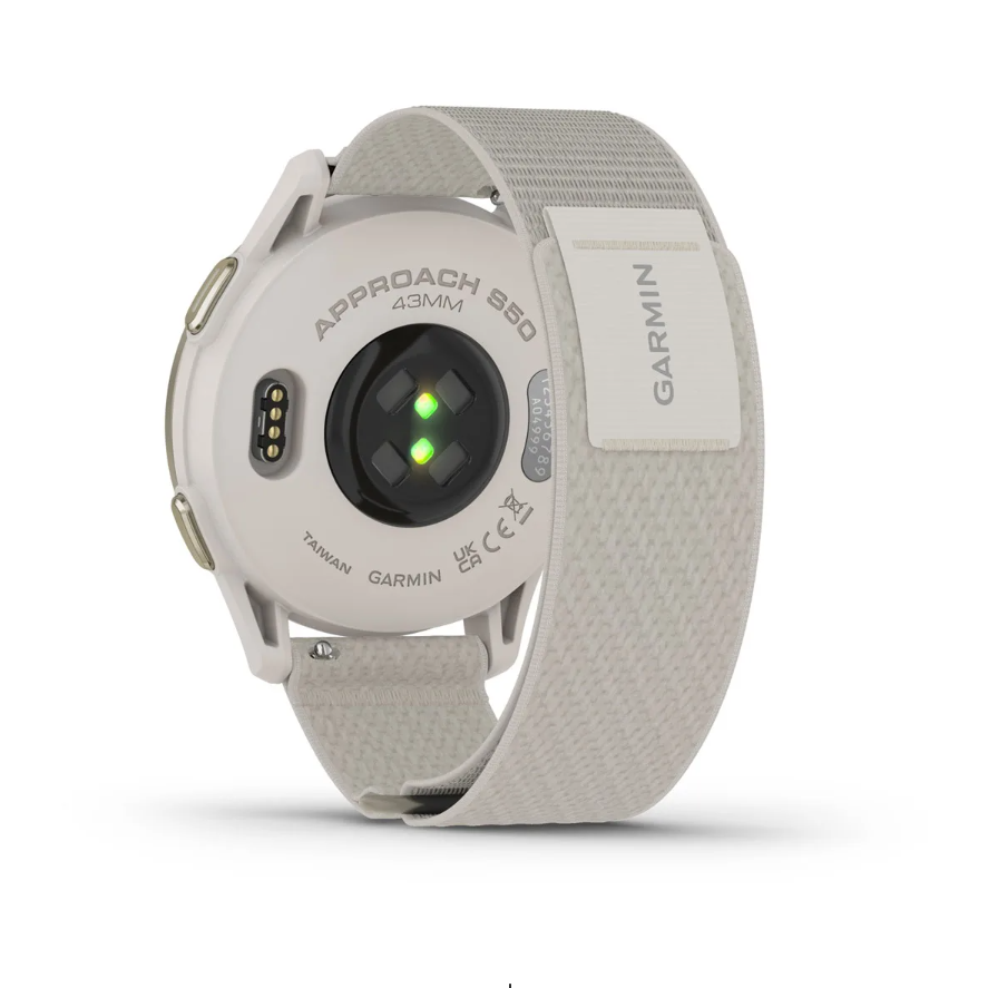 Garmin Approach S50 Golf Watch - Cream Gold Aluminium Bezel with Ivory ComfortFit Nylon Band