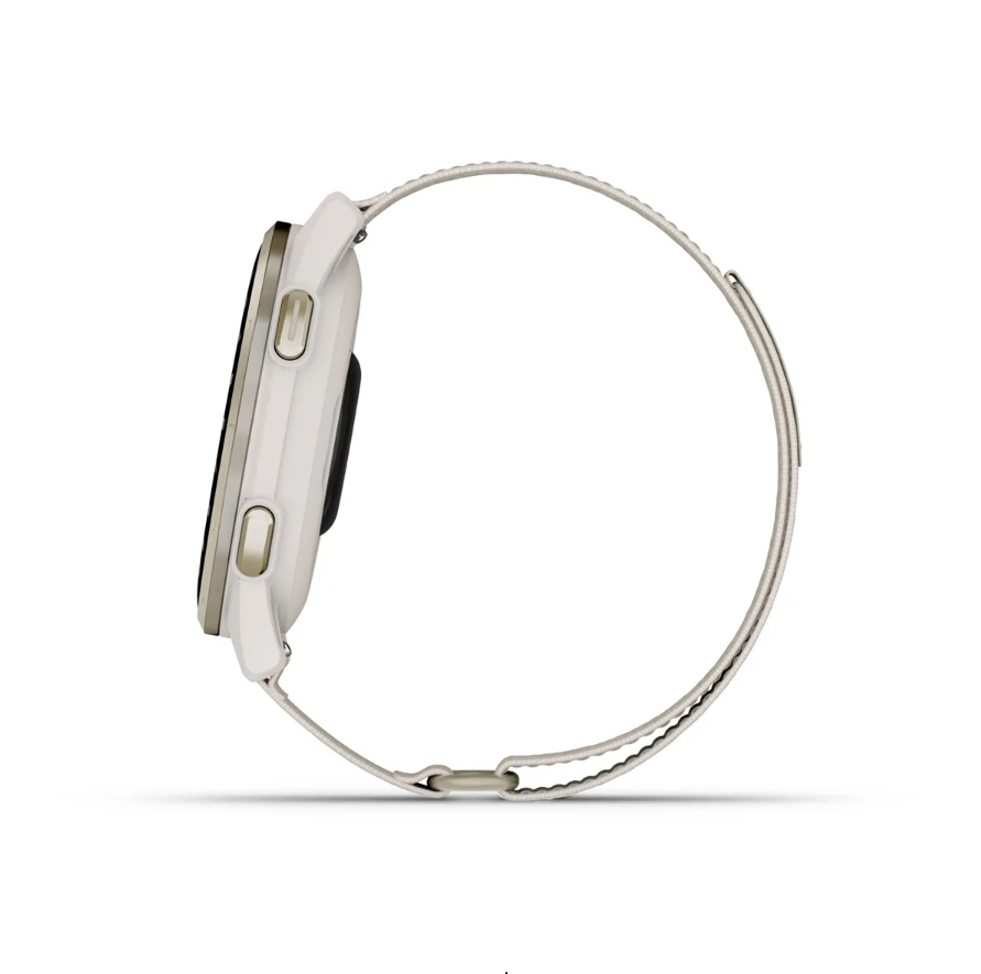 Garmin Approach S50 Golf Watch - Cream Gold Aluminium Bezel with Ivory ComfortFit Nylon Band