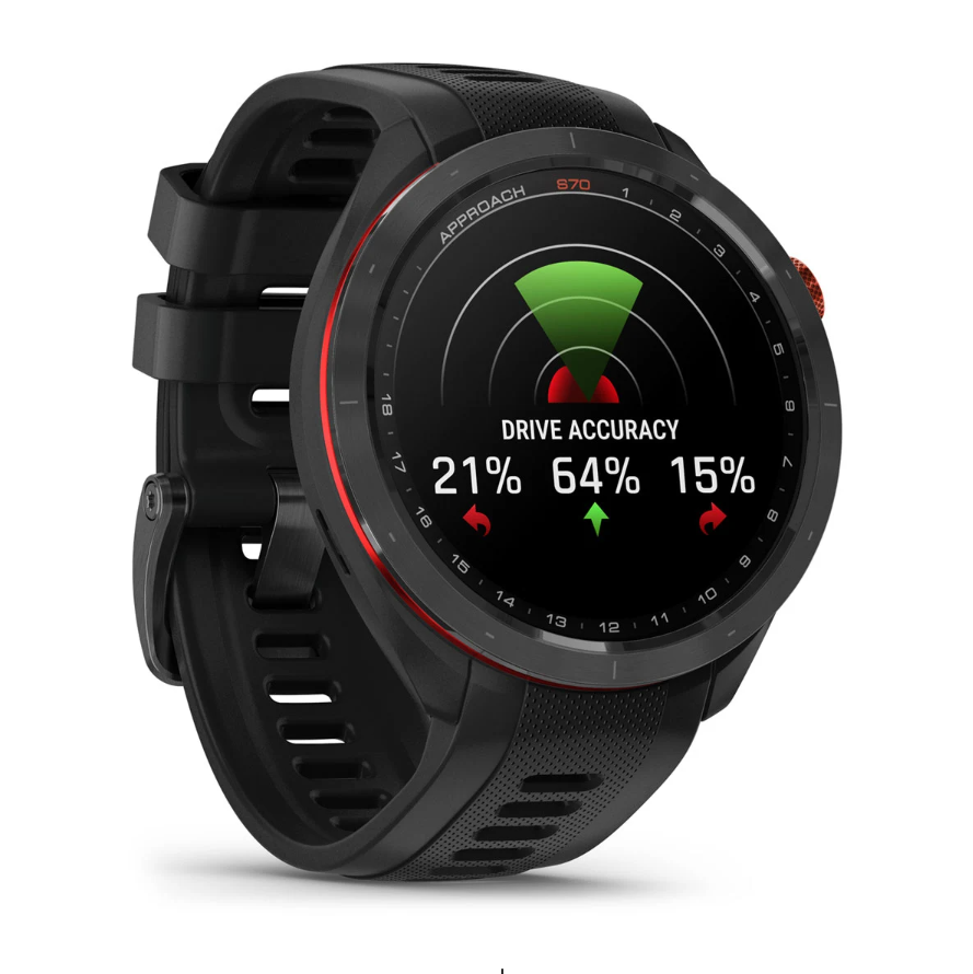 Garmin Approach S70 Golf Watch - 47mm - Black Ceramic Bezel with Black Silicone Band