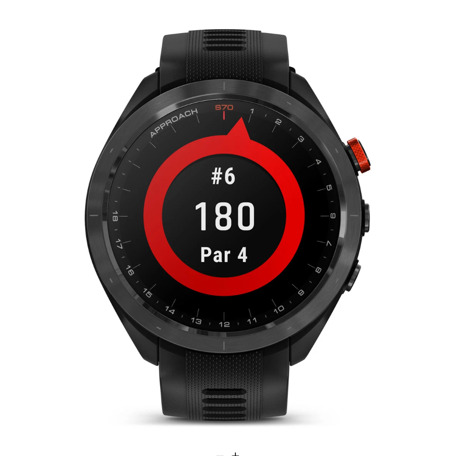 Garmin Approach S70 Golf Watch - 47mm - Black Ceramic Bezel with Black Silicone Band