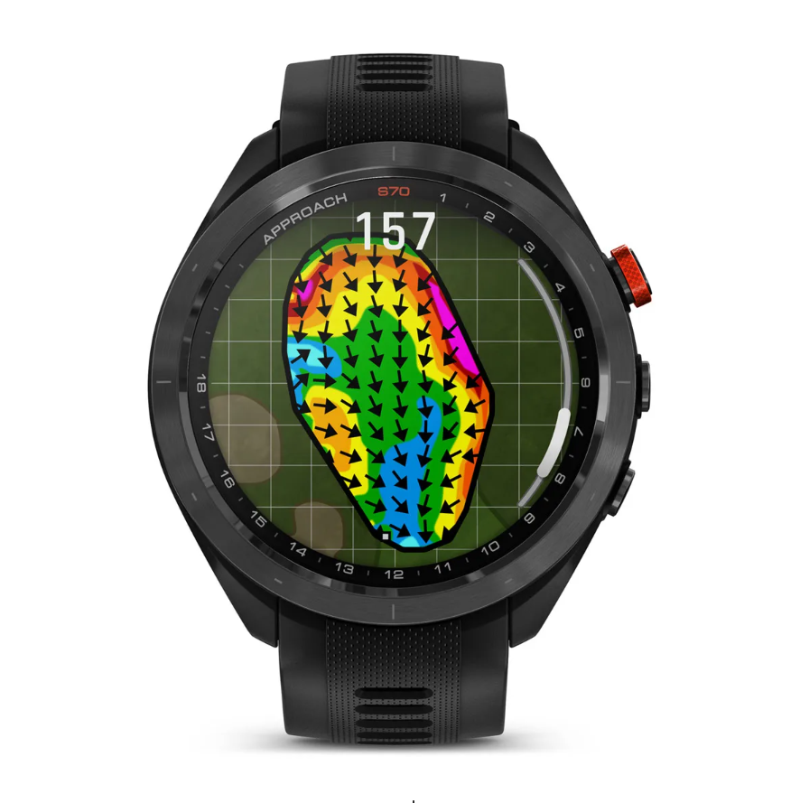 Garmin Approach S70 Golf Watch - 47mm - Black Ceramic Bezel with Black Silicone Band