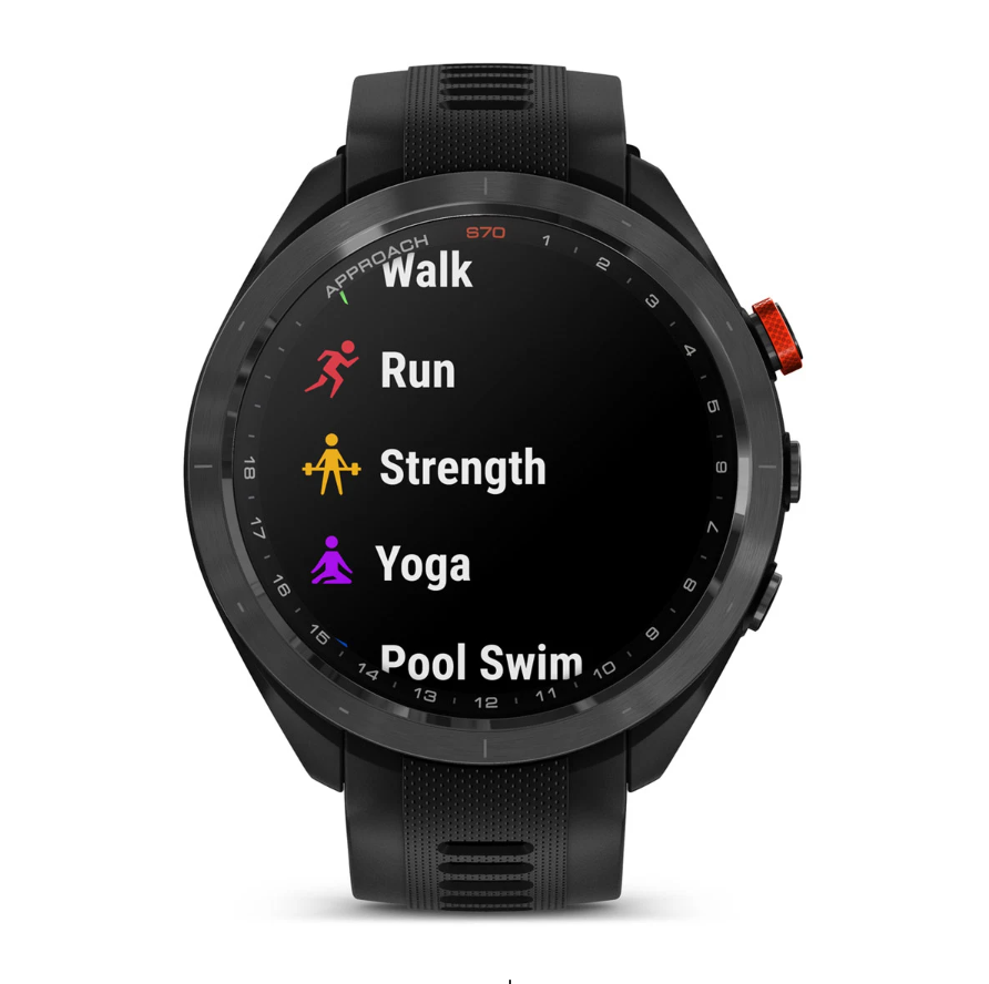 Garmin Approach S70 Golf Watch - 47mm - Black Ceramic Bezel with Black Silicone Band