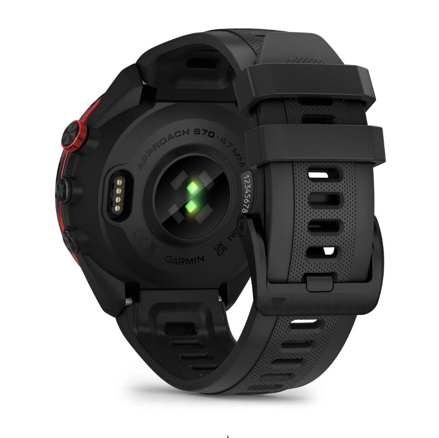Garmin Approach S70 Golf Watch - 47mm - Black Ceramic Bezel with Black Silicone Band