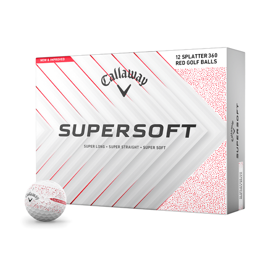 Callaway Supersoft RED SPLATTER Golf Balls ( Dozen )