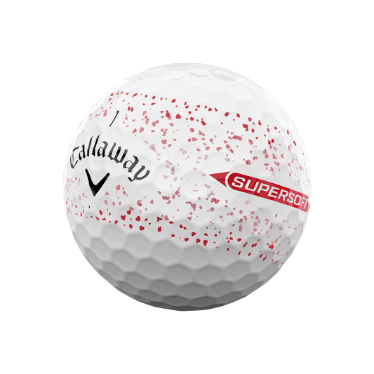 Callaway Supersoft RED SPLATTER Golf Balls ( Dozen )