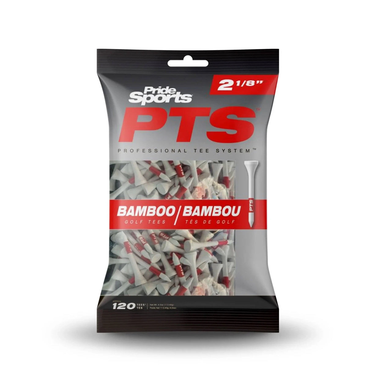 Pride Sports PTS Bamboo 2 1/8" Golf Tees (120 Pack)