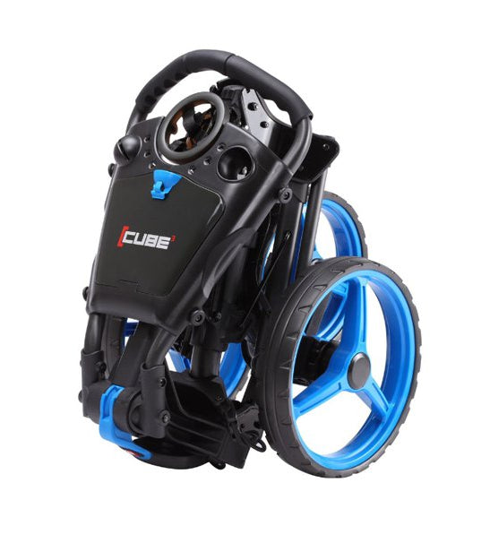 Cube Cart 3.0 - 3 Wheel Golf Trolley - Charcoal / Blue